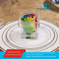 Cubo de vitrine de caixa de flor rosa acrílica