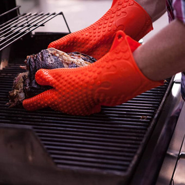 Guantes de la parrilla resistente al calor Mits de horno de silicona