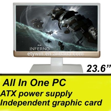business desktops DIY all in one pc ,AIO pc case with 23.6inch LED monitor be computer gaming computer