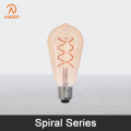 Lâmpada espiral vintage de formato longo para iluminação decorativa