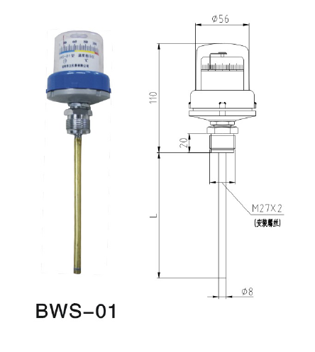 BWS-11 \ 01 \ 10 Seria Wskaźniki temperatury i oleju