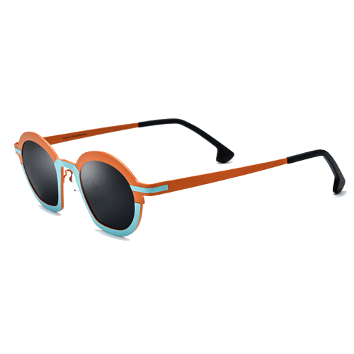 Round Titanium Polarized Sunglasses