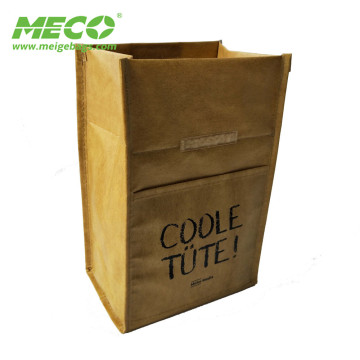 Reusable water bottle kraft cooler bag , wine cooler, tote cooler bag for frozen food