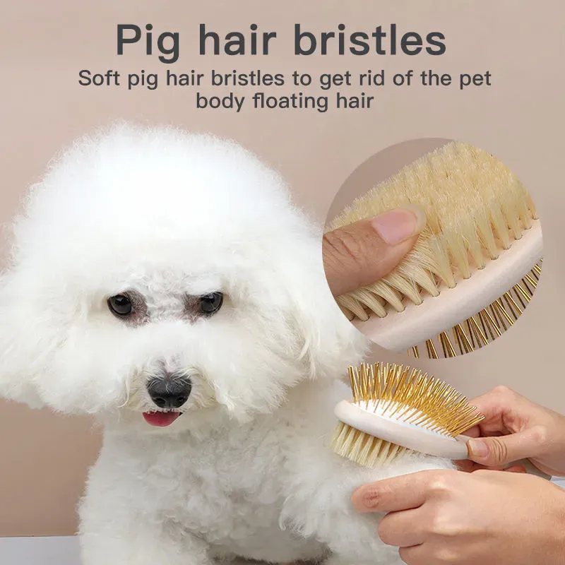 Custom Logo Wooden Pet Grooming Brush