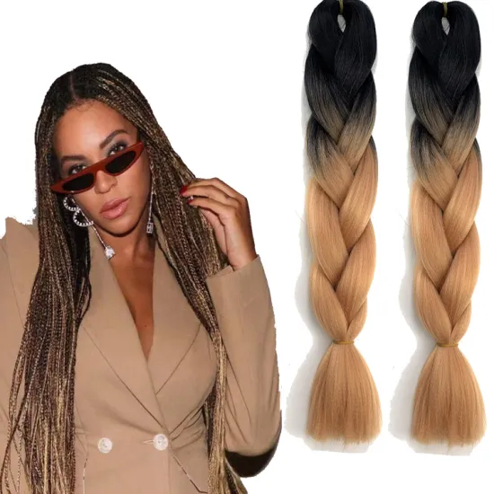 Ombre  Braiding Hair Ombre Jumbo Braiding Hair Extensions 24 Inch Jumbo Braid Synthetic Hair Pre stretch Expression Attachments