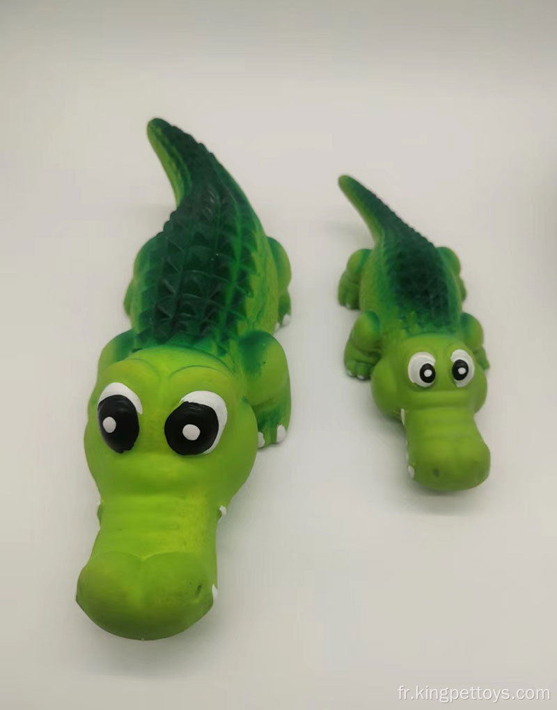 Crocodile de jouets en latex de chien multicolore