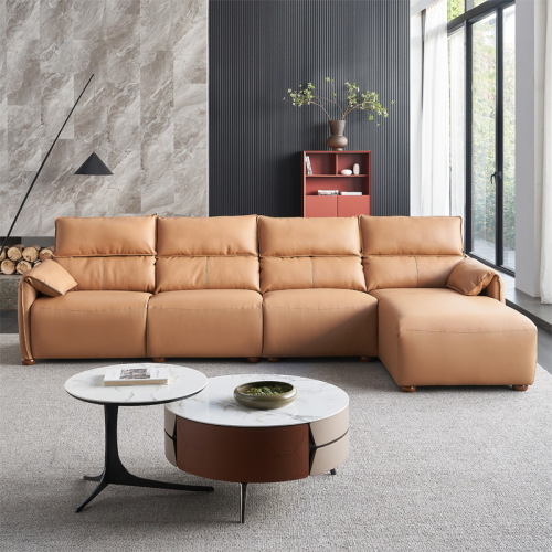Katil Sofa Kulit Elektrik Mewah untuk Ruang Tamu Vila
