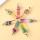 Rainbown Glass Crystal Bullet Meditation Healing Chakra Pointed Stone Pendants for Necklace Jewelry Making