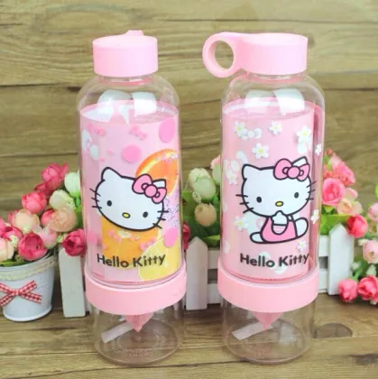 BPA Free plastic Hello Kitty cup Lemon cup fruit infuser water bottle for kids