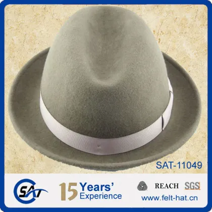 2015 custome wool felt crushable homburg hat for wholesale