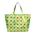 Laser women rhombic geometric folding magic cube big shoulder portable handbag women tote bag