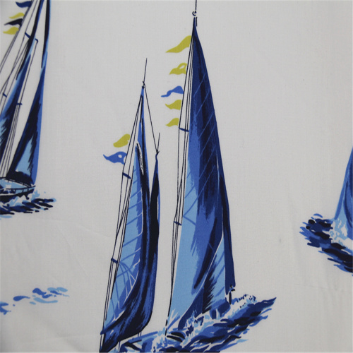 Cotton Woven Sailboat Print Fabric