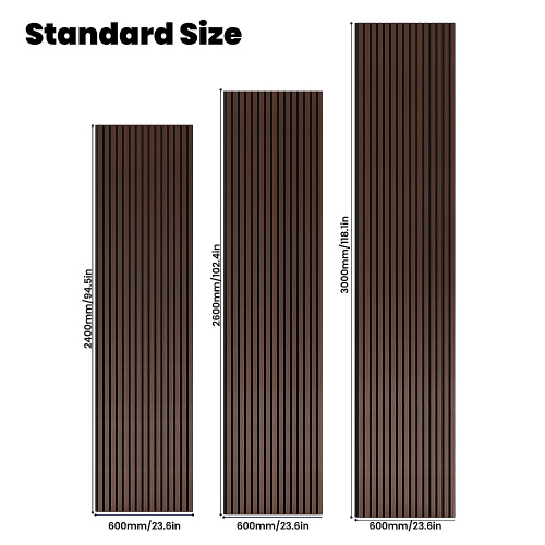 3-side Wall Board Panel Wood Slatted Soundproof Decorative Acoustic panels Factory