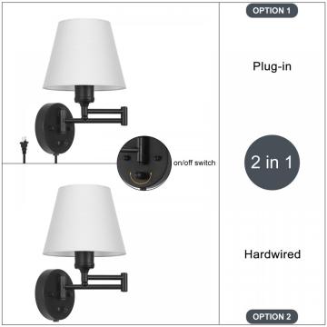 Dimmbare Schwung Armwand Lampen-Plug-in-Wandleuchte