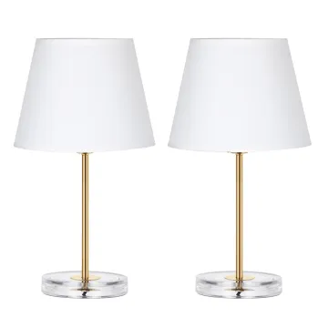 Bedroom Nightstand Gold Table Lamp with Acrylic Base