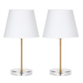 Bedroom Nightstand Gold Table Lamp com base de acrílico