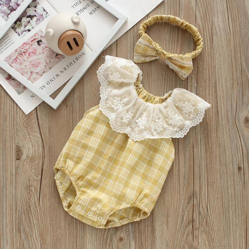 Baby Triangle Cotton Mesh Sleeveless One-Piece Romper