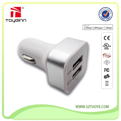 Auto Mini Car Charger Adaptor Dual USB 1A/2A Car Charger for Xiaomi