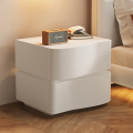 Solid wood bedside table Intelligent LED light Modern minimalist creative cabinet