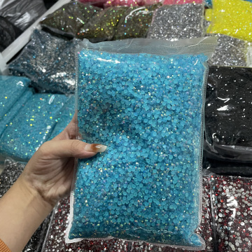 Customizable 2mm to 6mm Transparent Bottom Jelly Ab Flatback Round Resin Rhinestones for Fashion and Craft Projects