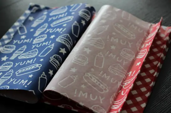 customized printed hamburger sandwich paper