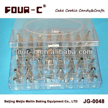 48pcs stainless steel pastry nozzles,metal cake decorating kit