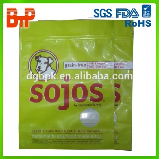 customized printed plastic ziplock pet food bag