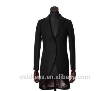 2015 new style 100% cashmere black coat custom made women clothing manufacturers overseas