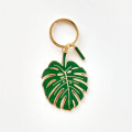 Metal Custom Logo Plant Monstera Leaf Keychain