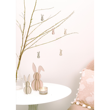 Easter Decoration Wooden Decor Easter Rabbit Shape Adornment for Desktop Manufactory