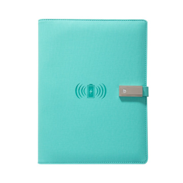 Wireless Charging A5 PU Cover Notebook with Built-in 8000mAh Power Bank, 16GB USB Flash Drive, and Diary