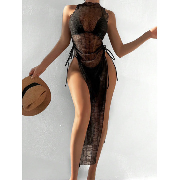 Baju Renang Summer Ladies Mesh One-Piece dengan detail detail di pantai