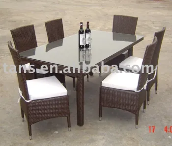 PE Rattan Dining Table and chair