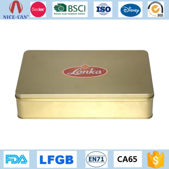 Rectangular Aluminum Painting Food Cans with Lid for Food Packing Metal Tin boxes