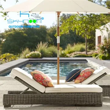 Latest Luxury Modern Design Beach Sun Lounger - All-Weather Rattan Sunbed