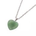 Natural Green Aventurine Heart Pendant Necklace 45cm Chain