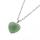 Natural Green Aventurine Heart Pendant Necklace 45cm Chain