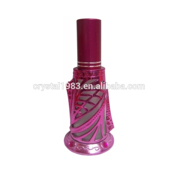 OEM fancy antique golden plating plastic shell perfume royal glass bottle for cosmetic packing