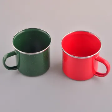 500ml Enamel Cup 18oz Enamel Mug Carbon Steel Coffee Cup