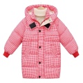 Children's Plaid Cotton Hooded Down Jacket