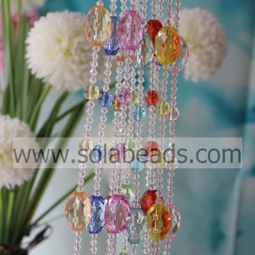 Easter 6MM&12MM&30MM Wire Acrylic Crystal Beaded Garland Trimming