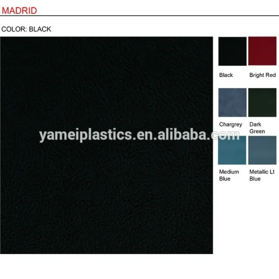 MADRID embossed 100% pvc faux leather for car seat upholstery cover with Abrasion Resistance 50,000+ Cycles