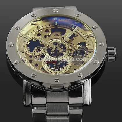 Full Steel Big Dial Skeleton Mechanical Watch Transparent Mechanical Watches WM392