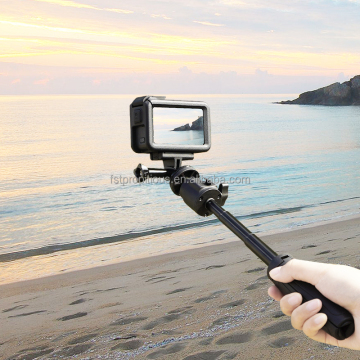Aksiyon kameraları için 1/4 inçlik ipliğe sahip ayarlanabilir teleskopik el pole selfie çubuk tripod