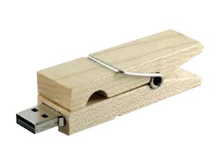 Clip Wooden Shape USB Pen Drive