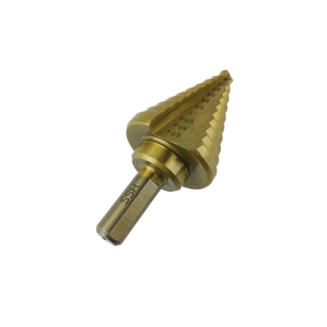 High Speed Steel Ladder Drill with Pagoda Twist Design for Opening Steel Plate Holes in Special Shapes - 1/4 to 1-3/8 Inches
