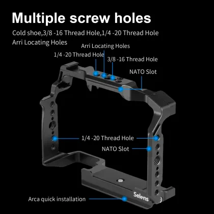 Selens Camera Cage for Lumix S5II/S5IIX - Ideal Support Bracket for Shooters