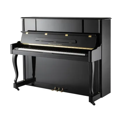 WILLIAMSAMES S3 Upright Piano Black Polished Home 123cm Acoustic Piano