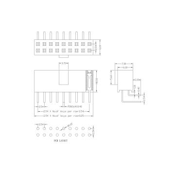 2.54 Female Header Dual Row With Half Bump
