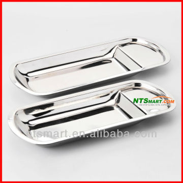 Stainless steel fast food/snack plate/dish /Cheap Dinner Plate